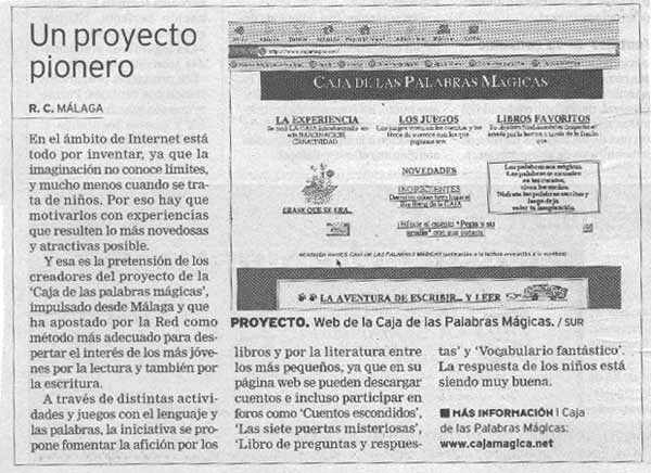 Recorte del diario SUR de Mlaga